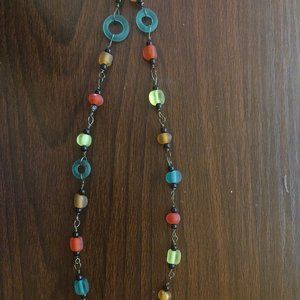 Colorful glass bead necklace